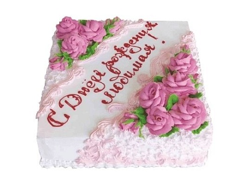 Торт День Рождения с розами Э-1159