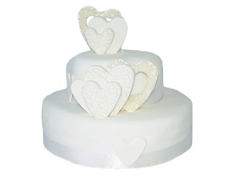 Торт свадебный с сердцами М-3186